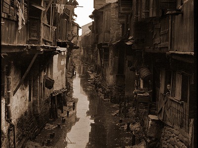 Interior Canal, Canton, China [c1917-1919] Sidney D. Gamble [RESTORED]