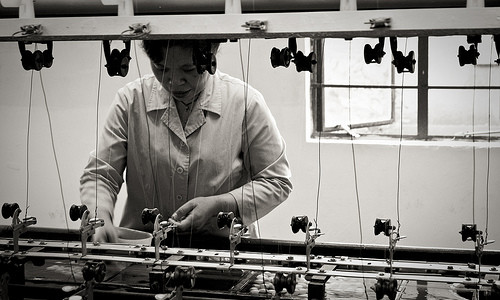 Silk Production /  Chinese Factory BW